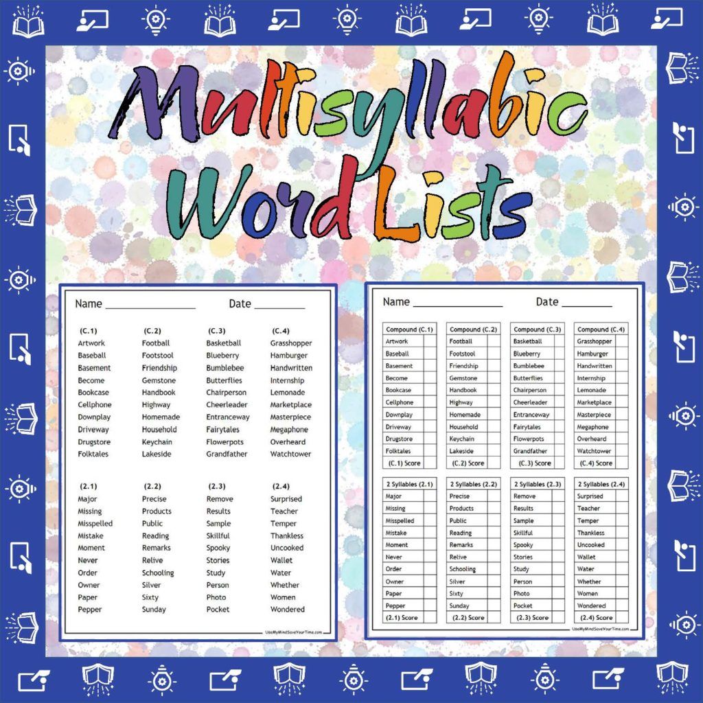 Multisyllabic Words Worksheets Pdf Free Printable